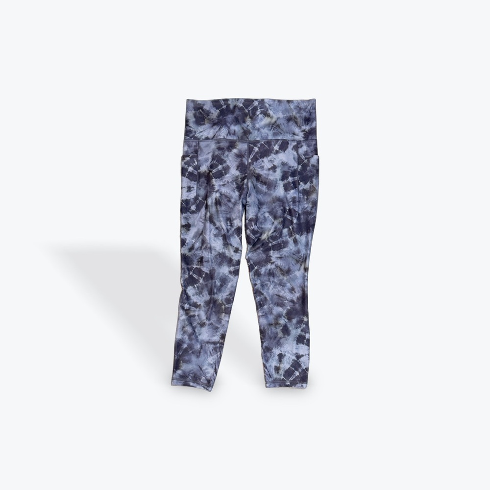 Athleta Salutation Stash Pocket II Stormy Blue Tie Dye pattern